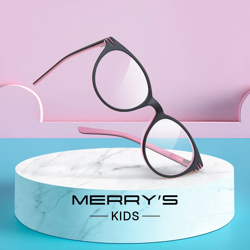 MERRYS DESIGN Kids Anti Blue Ray Light Blocking Glasses Girls Cat Eye Eyewear Frame Acetate Glasses Frames S7813FLG anti blue light glasses kids glasses frame