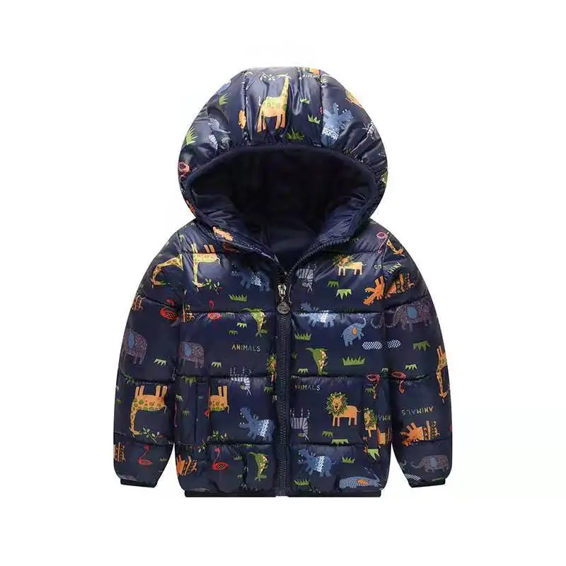otouno Invierno chaqueta para nignos nininas abrigo grueso catido con capucha nivienos prendas de vestir exteriores ropa de nigno - Цвет: The picture color
