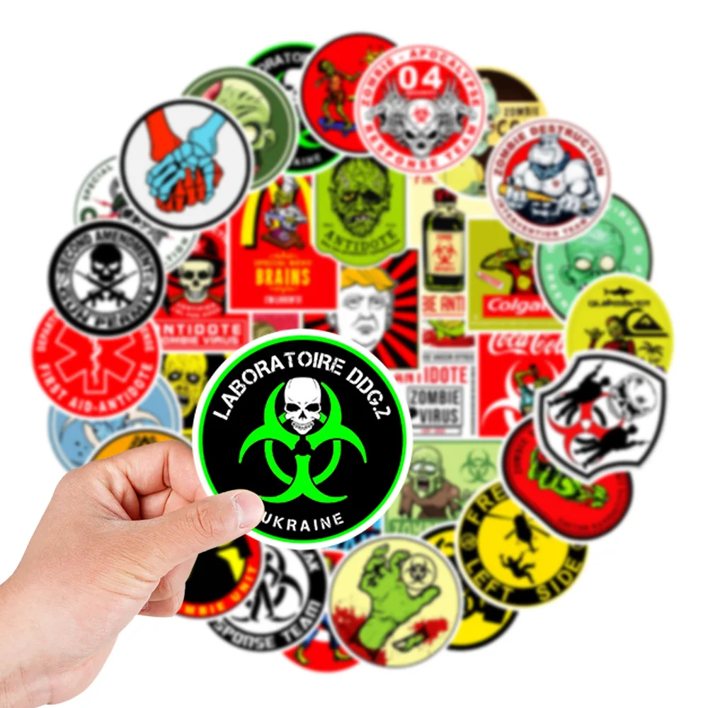 Рисунок 4 - наклейки с рисунком зомби