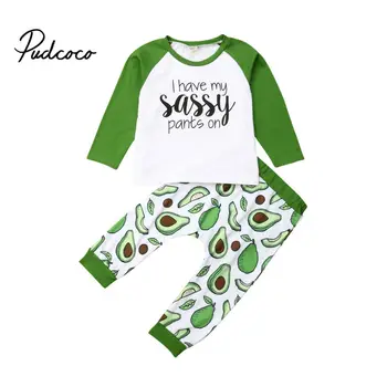 

Children Clothing 2019 Autumn Toddler Boys Girls Clothes Avocado Outfit Kids Clothes Suit Costume For Boy Clothing Set 0-3 Years