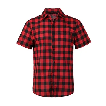 

Puimentiua Plaid Men Shirts 2020 Summer Fashion Chemise Homme Mens Checkered Shirts Short Sleeve Shirt Men Casual Cotton Blouse