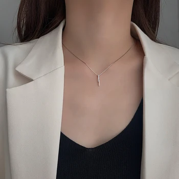 Real 925 Sterling Silver Pendant Necklace Temperament Zircon Fine Jewelry For Women Romantic Engagement Accessories Party Gift