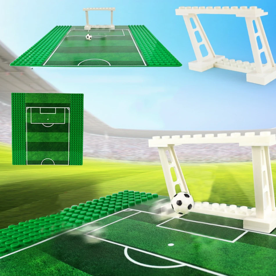 

Football Field Base Plate Classic Baseplate Building Blocks Parts Compatible legoed Soccer Figures Display Kids Toys 32*32 dots