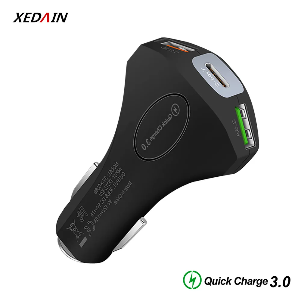 Quick Charge 3.0 Car 7A QC3.0 Turbo Fast Charging Car-charger 3 USB Mobile Phone Charger for iphone Micro Type C | Мобильные