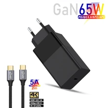 65W PD Charger USB-C GaN Fast Charging Power Delivery Adapter For MacBook Air iPhone 12 iPad Pro ASUS HP Nintendo Switch QC4.0+
