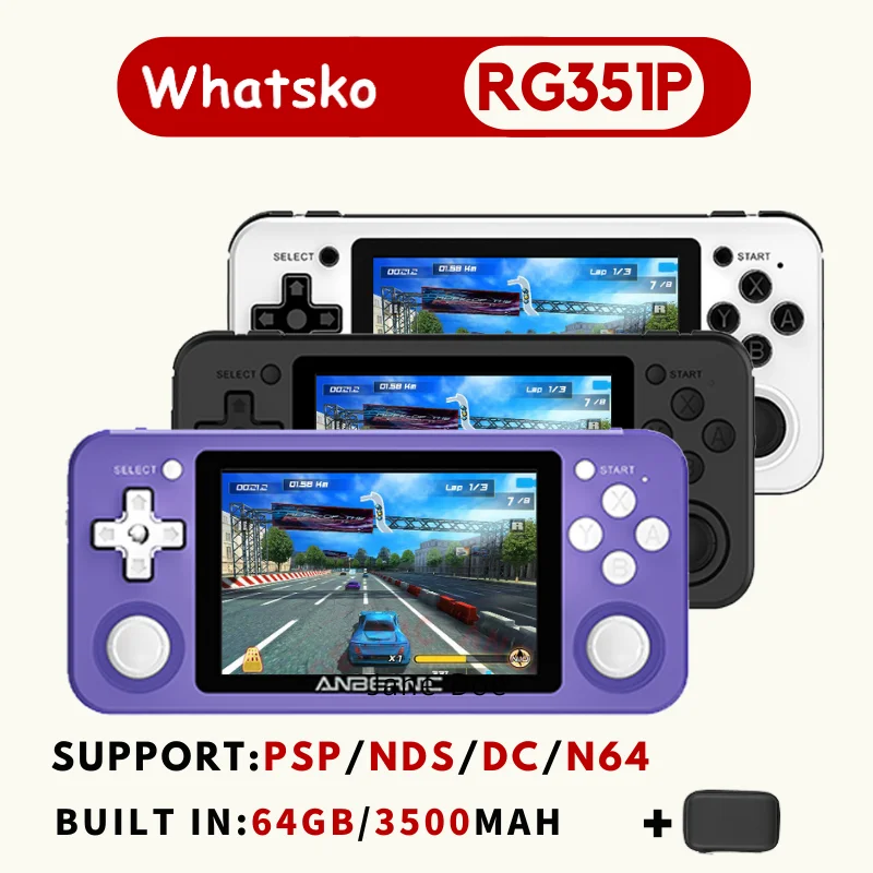 

Whatsko Anbernic RG351P RG350P RG350 Retro Game Handheld Video Console Mini Gaming Consola 64 Bit 3.5 inch Game Player