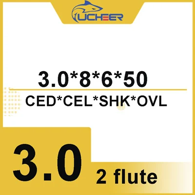 6D3d8l50L UCHEER Цена со скидкой; CNC инструменты HRC50 2 каннелюра с 4/6 мм сплав с ЧПУ твердосплавные фрезерные пластины Вольфрам Сталь цилиндрическая фреза с твёрдосплавной пластиной - Длина режущей кромки: 6D3d8l50L