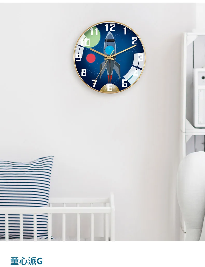 Cartoon Wall Clock Art Design Children Stylish Minimalist Wall Clock Quartz Reloj Pared Grande Bedroom Home Decor SS60WC