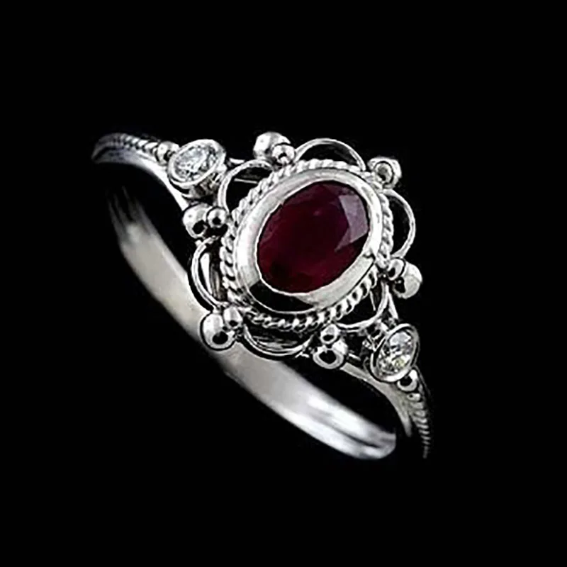 Bague Ringen, Ретро дизайн, тайское серебро, хорошее ювелирное изделие, овальные драгоценные камни, S925 Кольца для женщин, рубиновый аметист, Женское Обручальное Кольцо