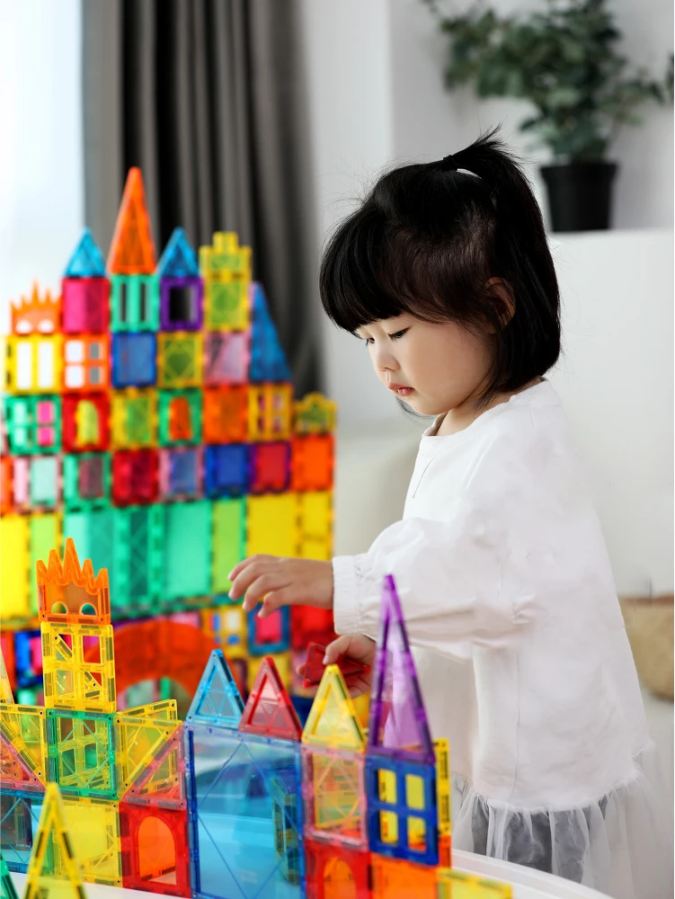 Magnetic Building Blocks Transparent Big Size Construction Set Tiles Toys for Children Educational Dropship | Игрушки и хобби