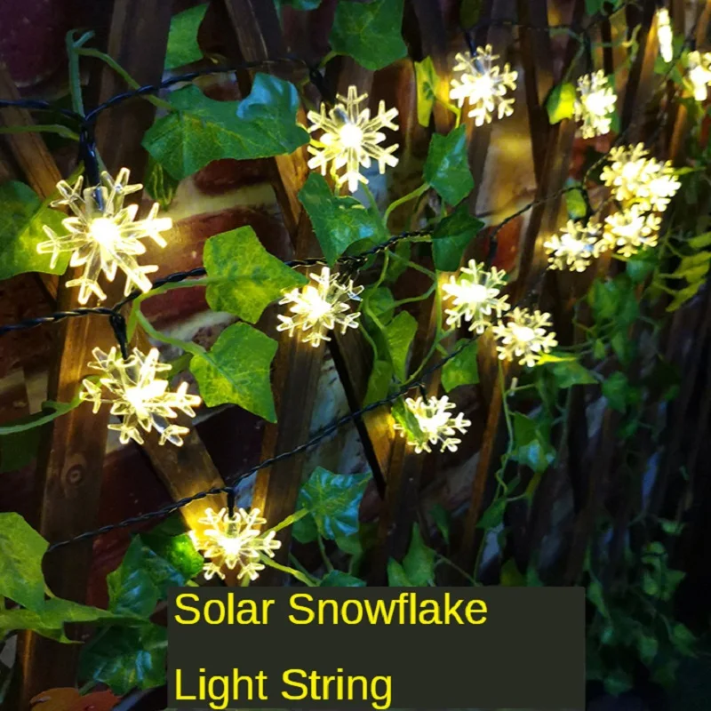 

LED String Night Light Solar Rechargeable Snowflake Indoor Christmas Wedding Decor Outdoor Garden Waterproof Ground Plug in Lamp
