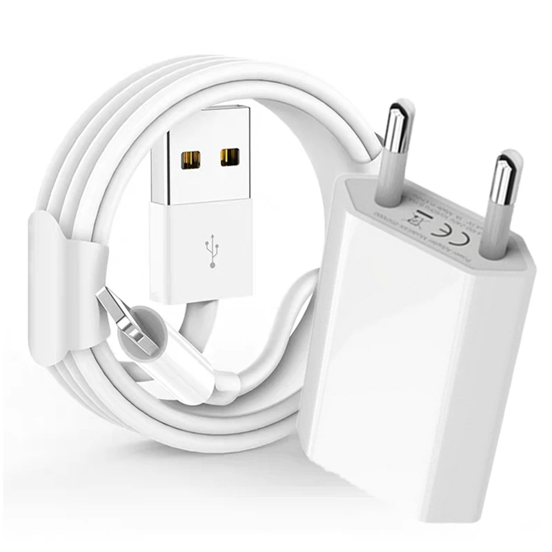 0.2m 1m 2m 3m USB Charging Cable EU Wall Charger for iPhone 7 8 Plus 6 6S PLUS X XR XS Max 11 Pro MAX 5 5S SE USB Data Cables|Mobile Phone Cables| - AliExpress