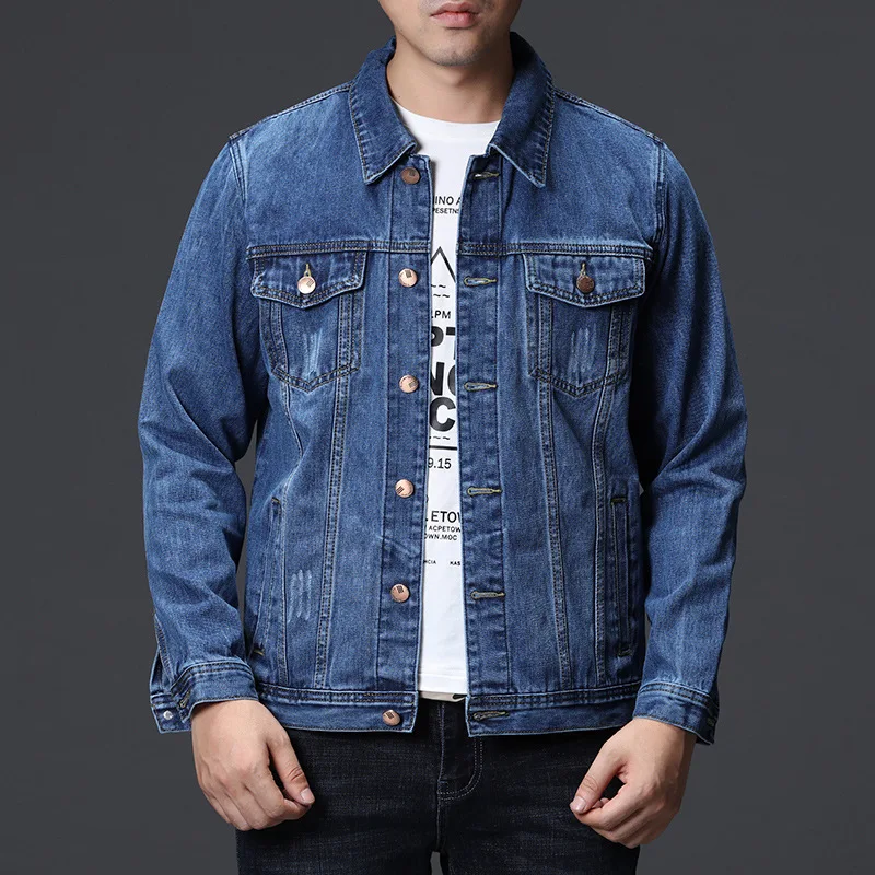 

New Style Handsome Jacket Denim Top Men's Japanese-style Fit Blue Small Craft Students Versatile Cowboy Jacket