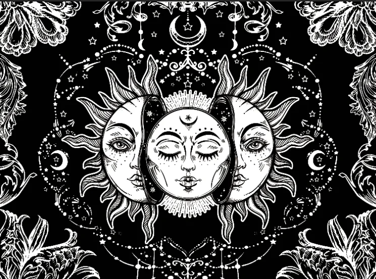Настенный художественный психоделический гобелен Buring Sun гобелен настенный гобелен домашний декор