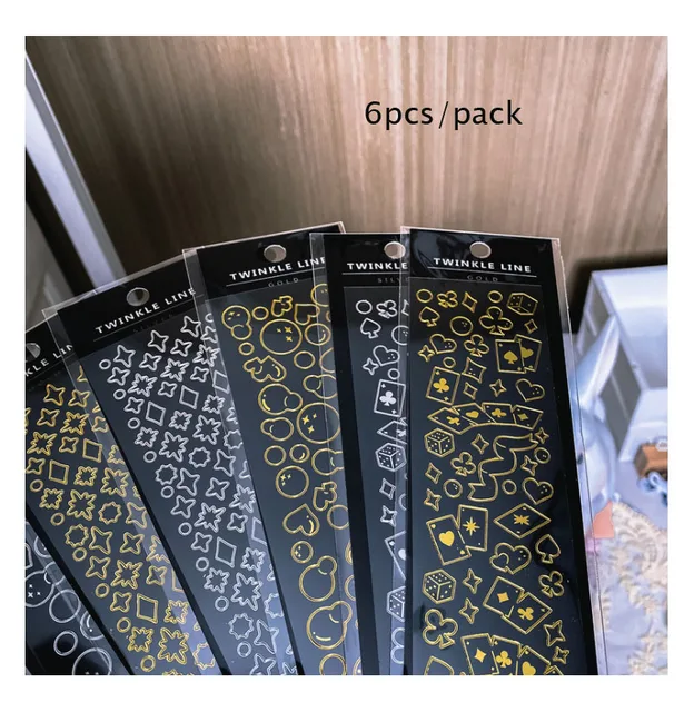 New Arrival Dark Style 1/4/9pc/8pc/6pc Full Set Series Decorative Stickers Kawaii Kpop Idol Card Album Sticker Korean Stationery 6 pcs pack