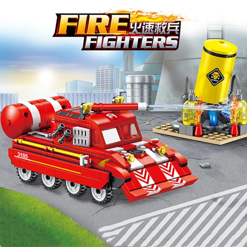 

Fire Fighting Rescue Car Building Blocks Car Toys City Police Rescue Firefighter Car Constructor Bricks Boys Toys For Children's