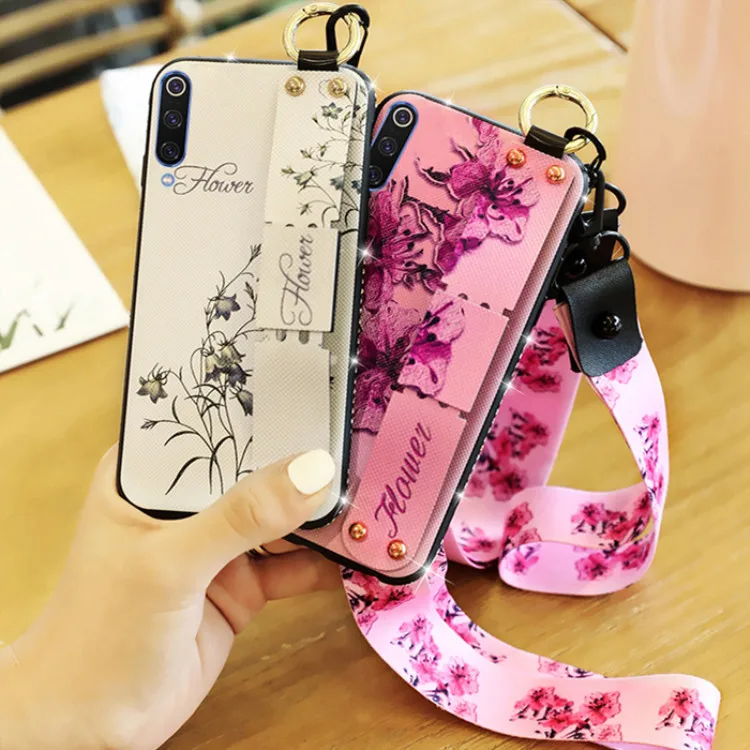 Чехол-держатель для телефона для Xiaomi Redmi Note 7 Redmi 7 Note 4X K20 K2O Pro Элегантный мягкий ТПУ ремешок для запястья с цветком для Max 3