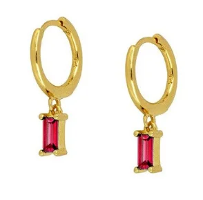 18k Gold Plated Red Enamel Star Fruit Love Butterfly Earrings