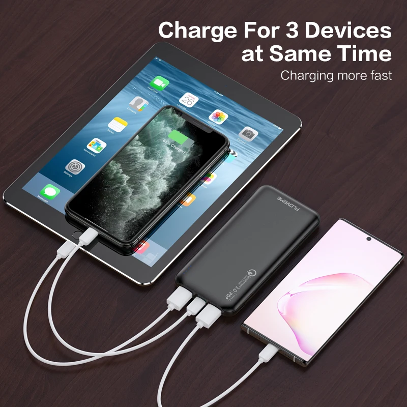 FLOVEME Quick Charger 3.0 Power Bank 10000Mah PD 3.0 Fast 18W Powerbank 10000 Mah External Mobile Battery For iPhone Xiaomi Fast