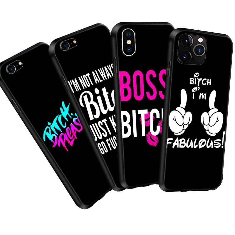 Забавный розовый чехол с надписью для iPhone 11 Pro Max X XR XS 5 5S 6S 7 8 Plus мягкий телефона из
