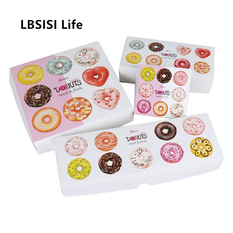LBSISI Life 20 шт. бумажная коробка в виде пончика для детского дня рождения подарочные