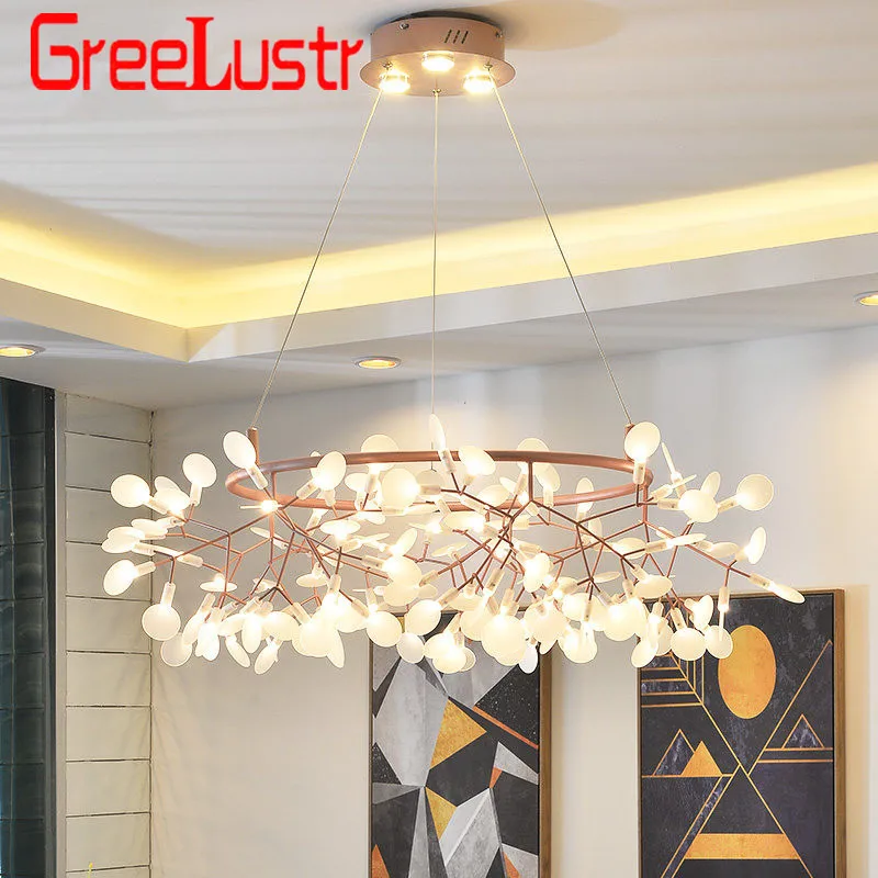 

Modern Tree Branch Firefly Led Chandelier Light Remote Dimming G4 Chandelier Pendant Ceiling Lamp For Living Room Lustre Fixture
