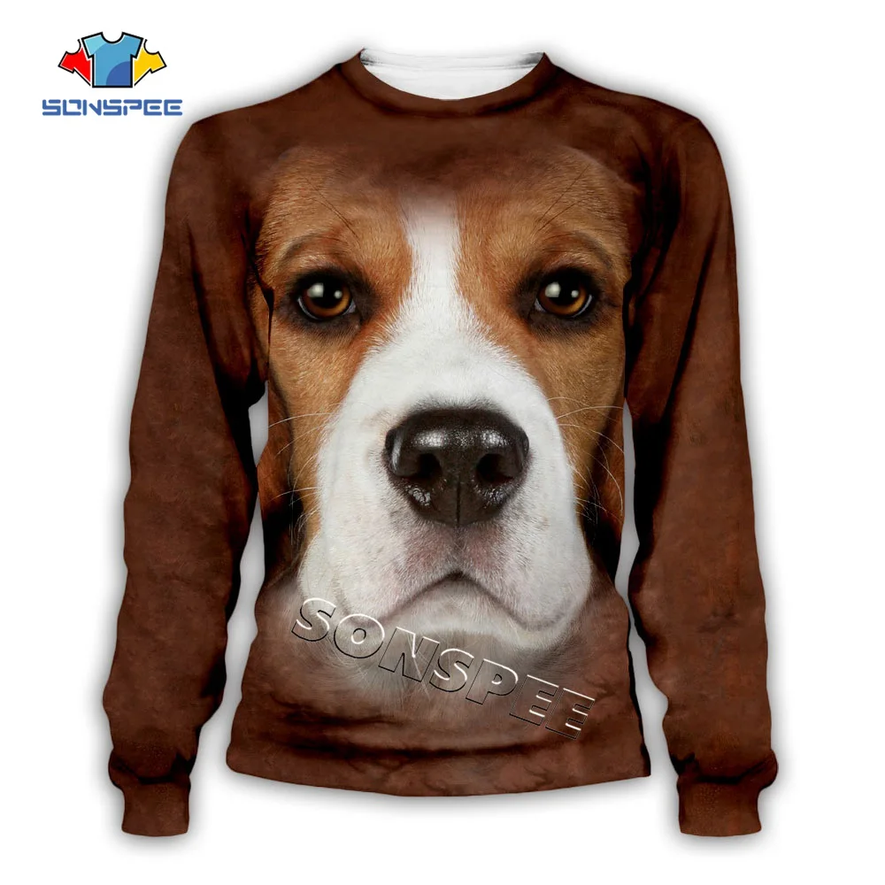 0-SONSPEE Fashion Men Pullover Long sleeve Women Casual Hip hop Tops Streetwear 3D Animal Print Funny dog face Sweatshirts Hoodies (2)