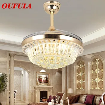 

OUFULA Modern Ceiling Fan Lights With Remote Control Invisible Fan Blade Decorative For Home Living Room Bedroom Restaurant