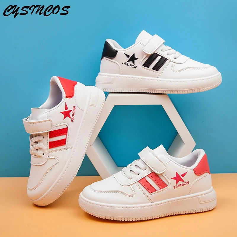 

CYSINCOS Spring Summer Kids Shoes Non-slip Soft Bottom Student Sneakers Run Shoes New Fashion Children Campus Small White Shoes