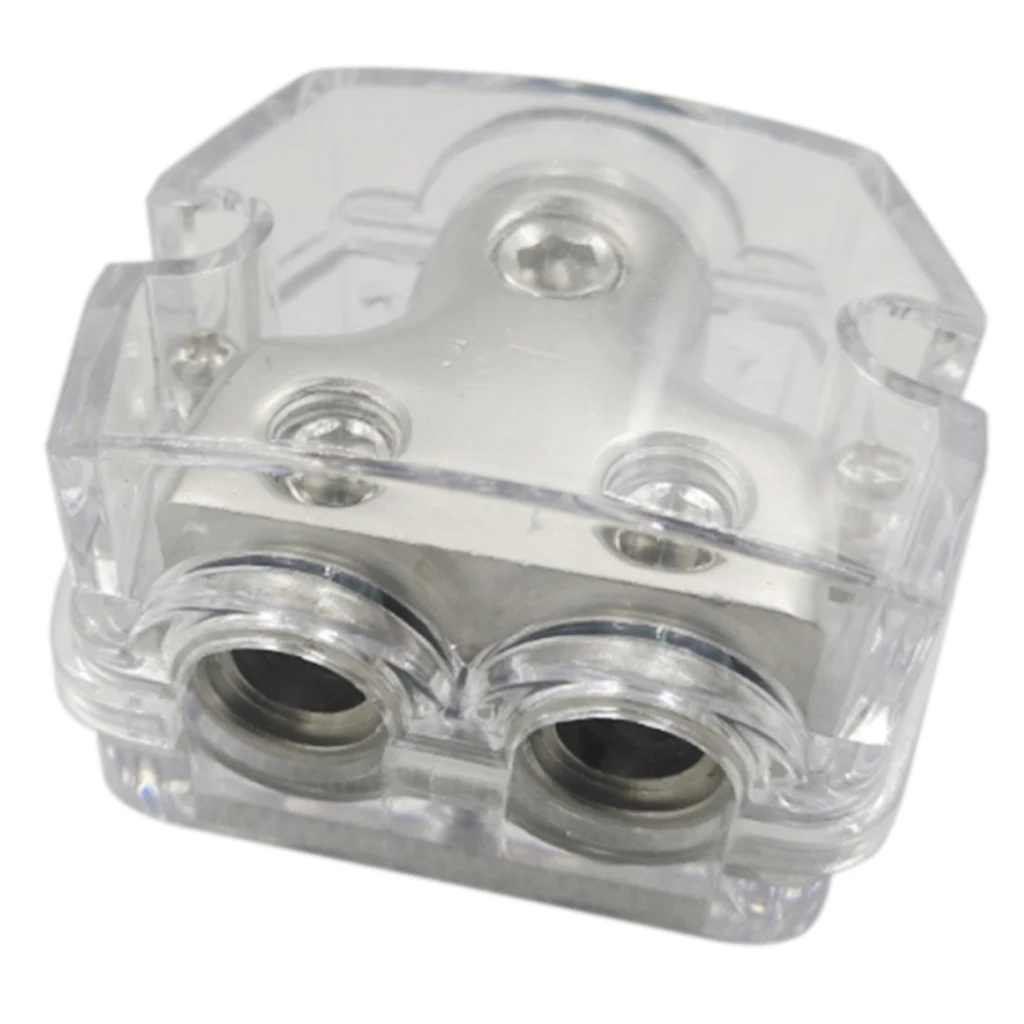 Power Distribution Block, 0 Gauge in 4 Gauge Out 2 Way Outputs Splitter for Car Audio Amps