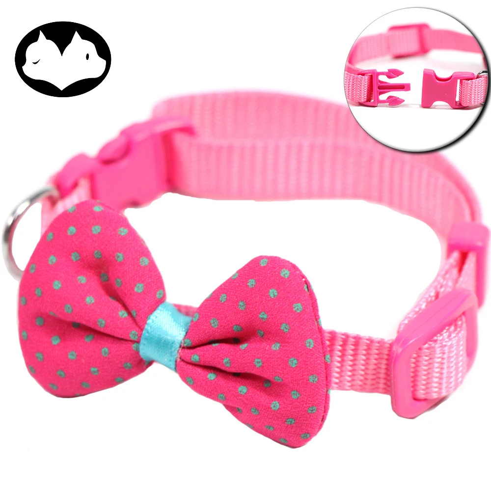 Adorable Collar para los gatos de gato Collar Bowknot escapada Rosa Collar para gatos Collar de liberación rápida gato de producto para mascotas accesorios