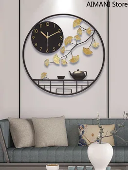 

Wall Clock Living Room Home Creative Fashion Chinese Style Wall Watch Atmosphere New Chinese Clock Art Decoration Wall Clock