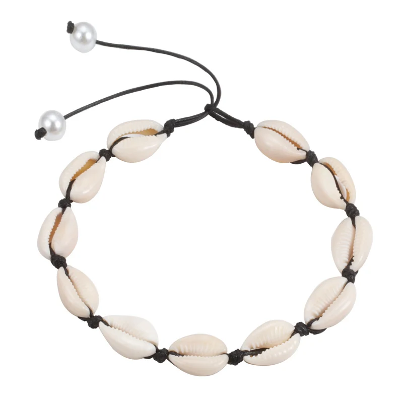 necklace 6 Горячая Распродажа ручной работы богемные морские браслеты из раковин& браслеты женские регулируемые Веревки Золото Cowrie ожерелье из ракушек летние пляжные украшения - Окраска металла: necklace 6