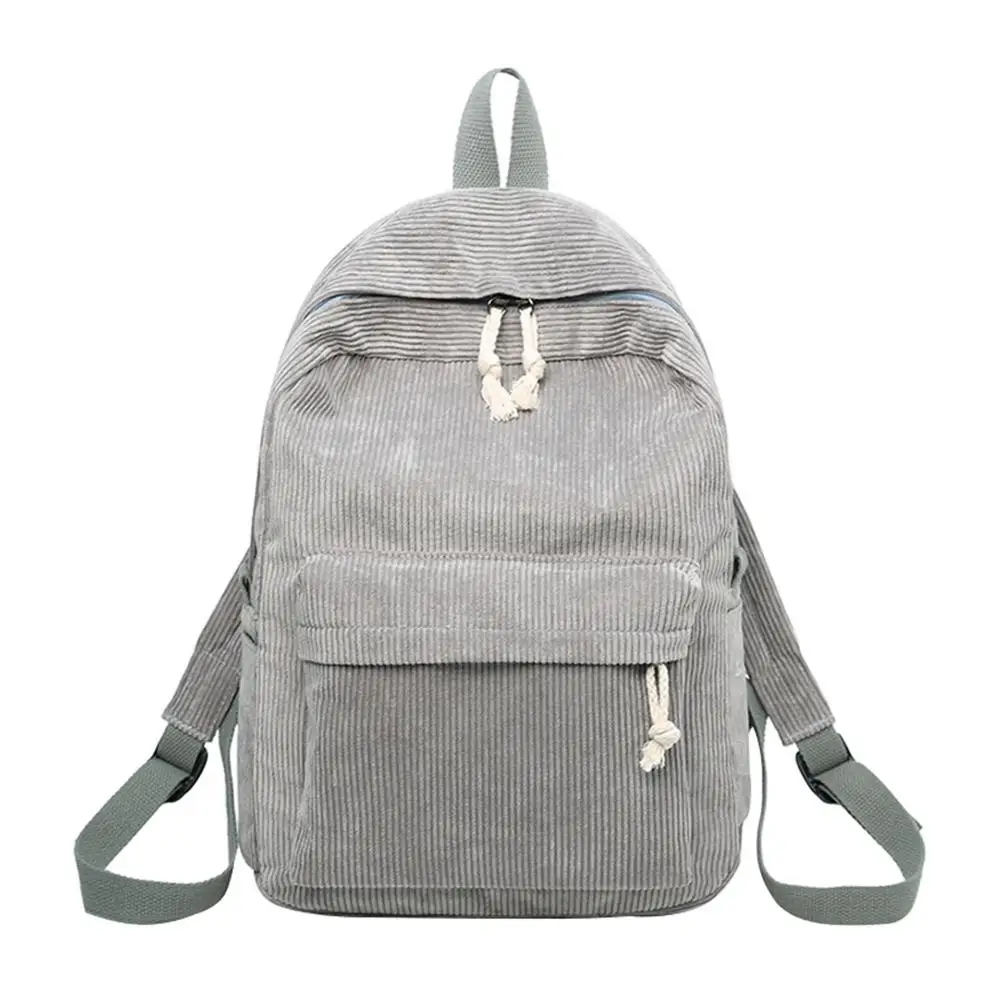 grey Вельветовые рюкзаки для женщин Mochila модные зимние повседневные стильные Женские однотонные рюкзаки для девочек-подростков Прямая поставка - Цвет: grey