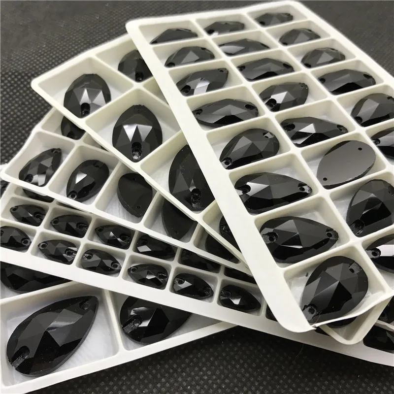 Каплевидные пришивные камни с плоской задней частью стеклянные кристаллы 7x12 11x18