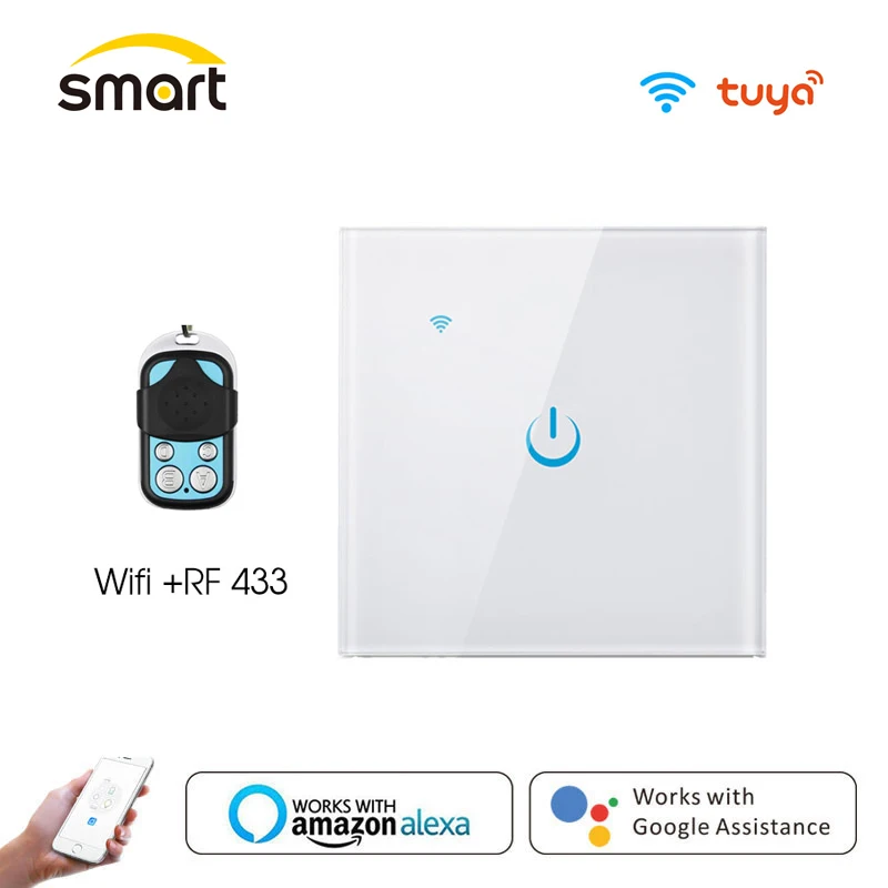 Tuya WiFi умный светильник переключатель с Luxuray стекло Панель сенсорный Сенсор