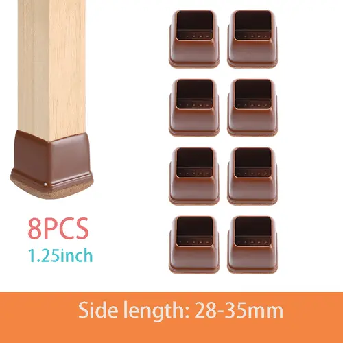 8PCS Thick Rubber Chair Leg Protector Covers Felt Bottom Furniture Pads Floor Protectors Caps to Reduce Noise And Prevent Scratc - Image 14