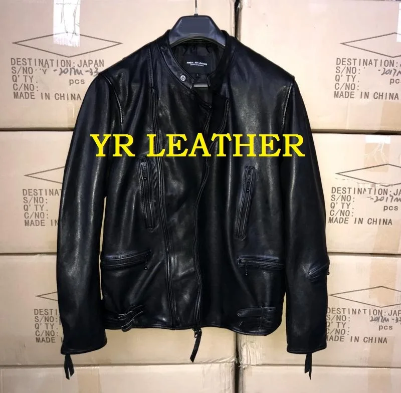 

Free shipping.Pakistan tanning sheepskin.Brand man Luxury casual leather jacket,vintage genuine leather coat,classic