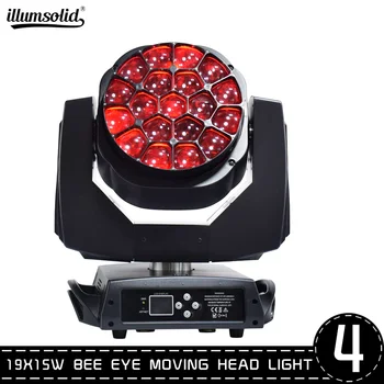 

LED Beam Wash Bees Eyes 19x15W rgbw Moving Head Light Stage Light Effect Equipment Lighting DJ Disco Party Music lights 4pcs/lot