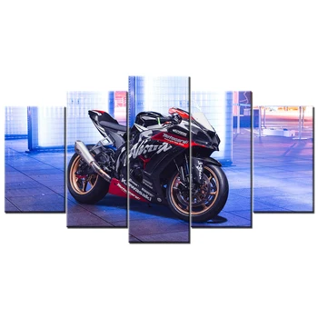

Kawasaki Ninja ZX 10R Motorcycle Canvas Painting 5 Pieces Wall Art HD Prints Modular Pictures Home Bedside Decor Poster