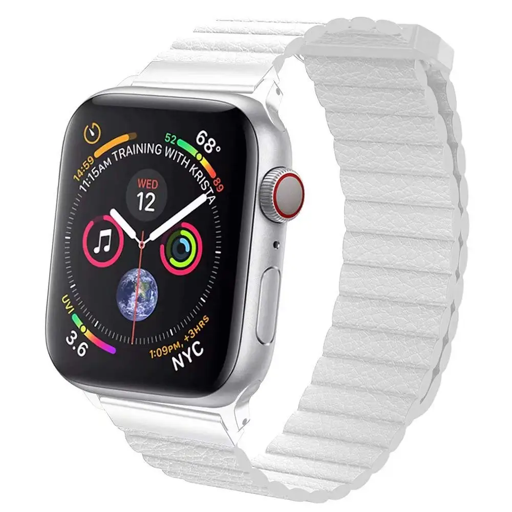 Регулируемый магнитный ремешок из натуральной кожи для apple watch 4, 1, 2, 3, 42 мм, 38 мм, ремешок, застежка на браслет, петля для iwatch 4