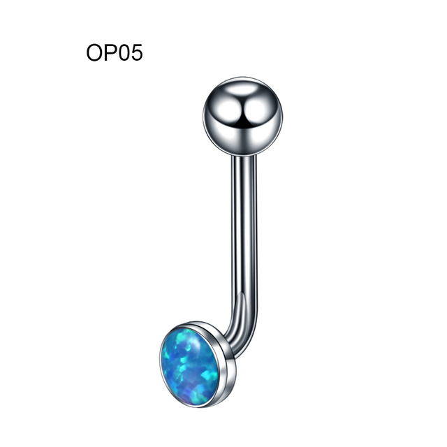 Titanium Ear Septum Helix Tragus Opal CBR Piercings Christina Vertical Hood Labret Dermal Anchor Earrings Piercing Jewelry