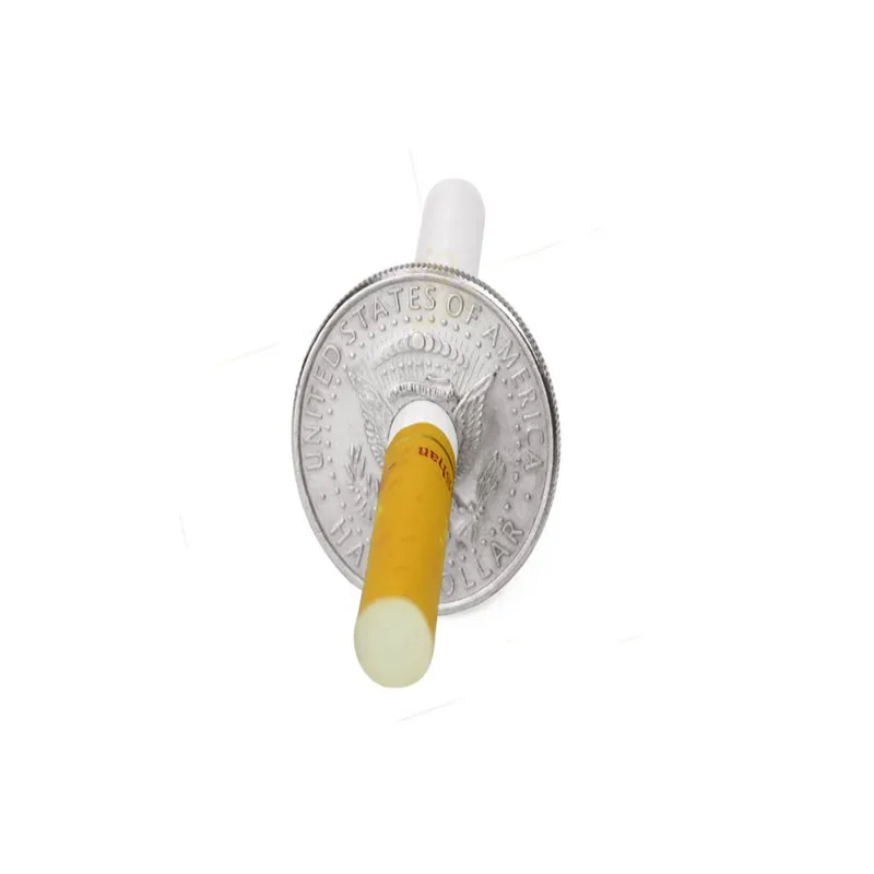 

Cigarettes Through/Thru Coins (Half Dollar Version) Coin Magic Tricks Accessories Close Up Street Illusion Gimmick Fun Magician