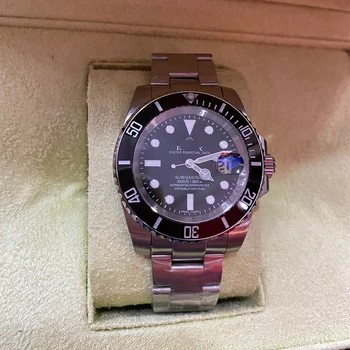 

Men Rolexablen Watch Waterproof Mechanical Movement Laser Logo Original Box