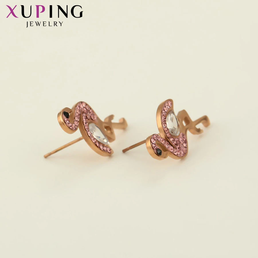 Xuping, серьги-гвоздики в форме животных, персонализированные, модные, нержавеющая сталь, милые ювелирные изделия, семейные, вечерние, подарок для женщин, S191.4-97797