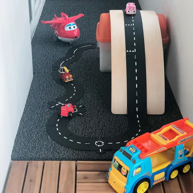 Kids DIY Traffic Roadway Track Puzzle Educational PVC Children Road Building Motorway Toy Removable Cars Vehicle Track Boys Gift 2