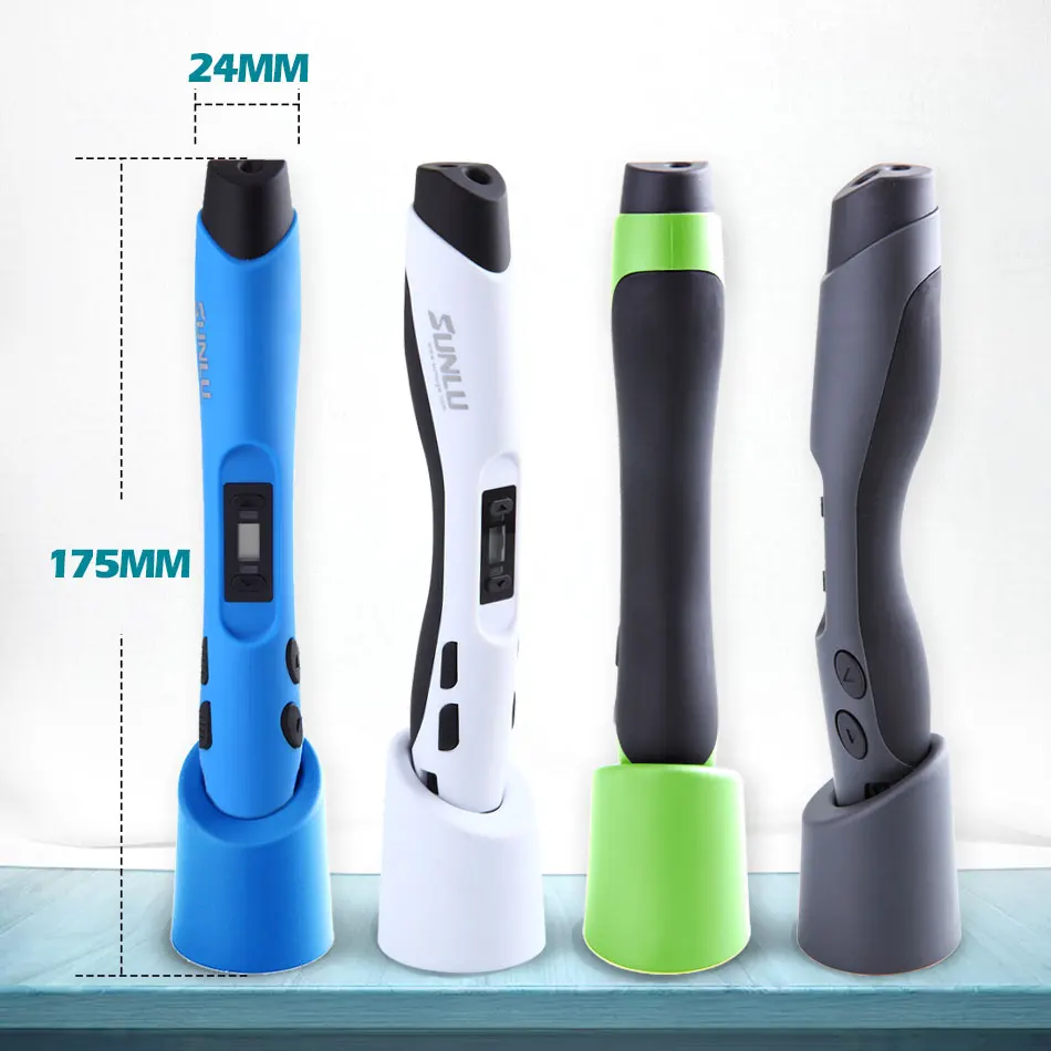 3D Printing Pen SUNLU SL-300 3D Pen Plug 3D Printing Pens Support PLA/ABS Filament 1.75mm 8 levels Speed Control Child Christmas Gift
