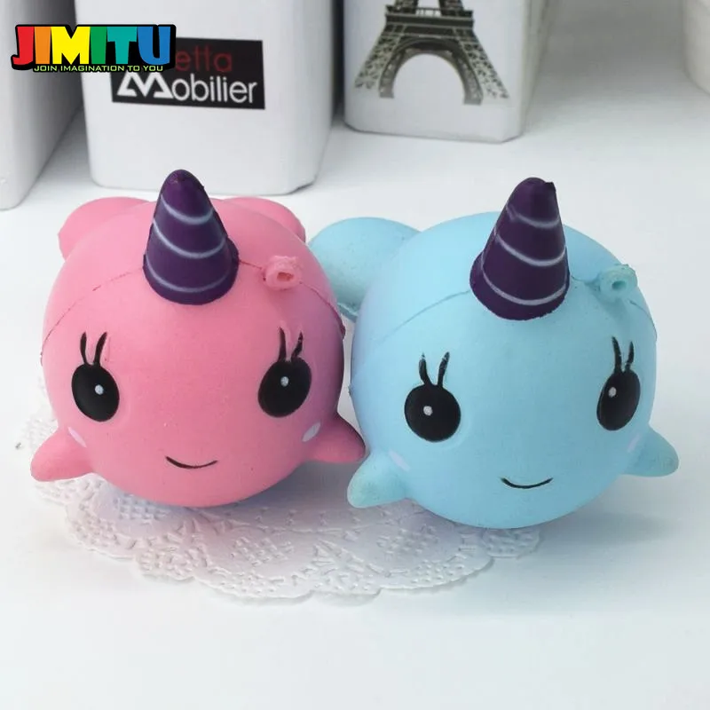 JIMITU Kawaii Colorful Panda/Whale/Unicorn Squishy Slow Rising Cute Cartoon Straps Pendant Soft Squeeze Bread Cake Kid Toys Gift | Игрушки и