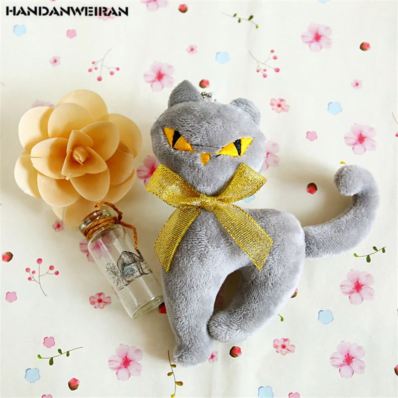 HANDANWEIRAN 1Pcs 14CM cute plush golden eye cat toy filled PP cotton cartoon doll Christmas gift 3