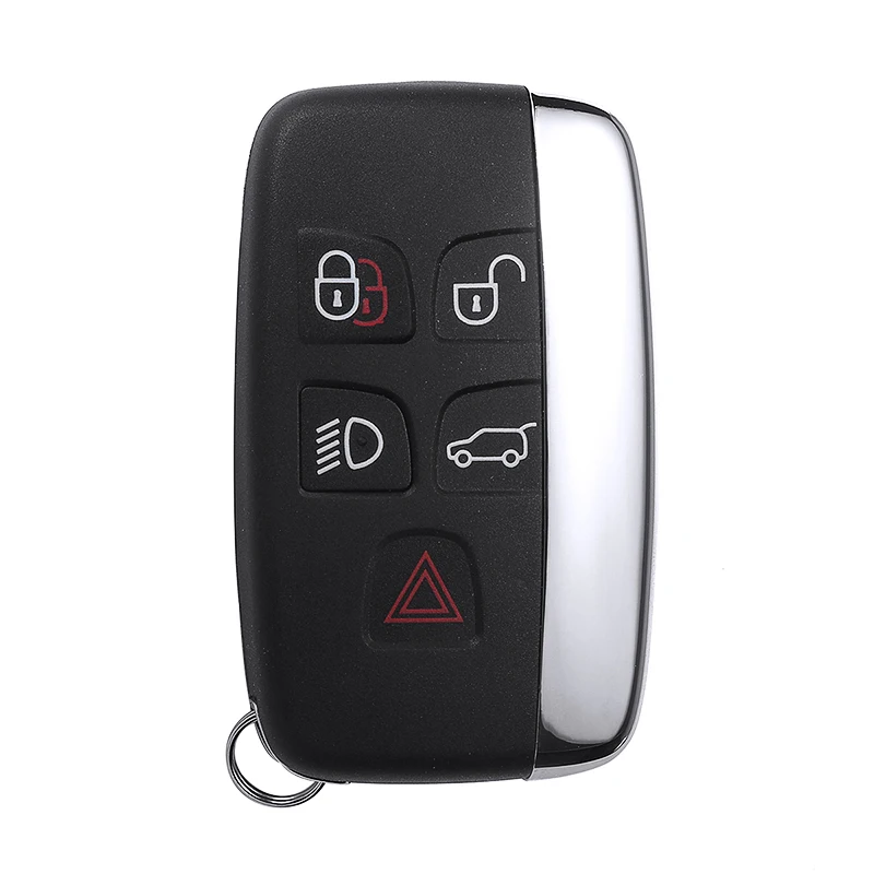 

5 Buttons Car Remote Key Case with Battery Car Key Fob Cover Shell Replacement for Land Rover LR4 Range Evoque Sport